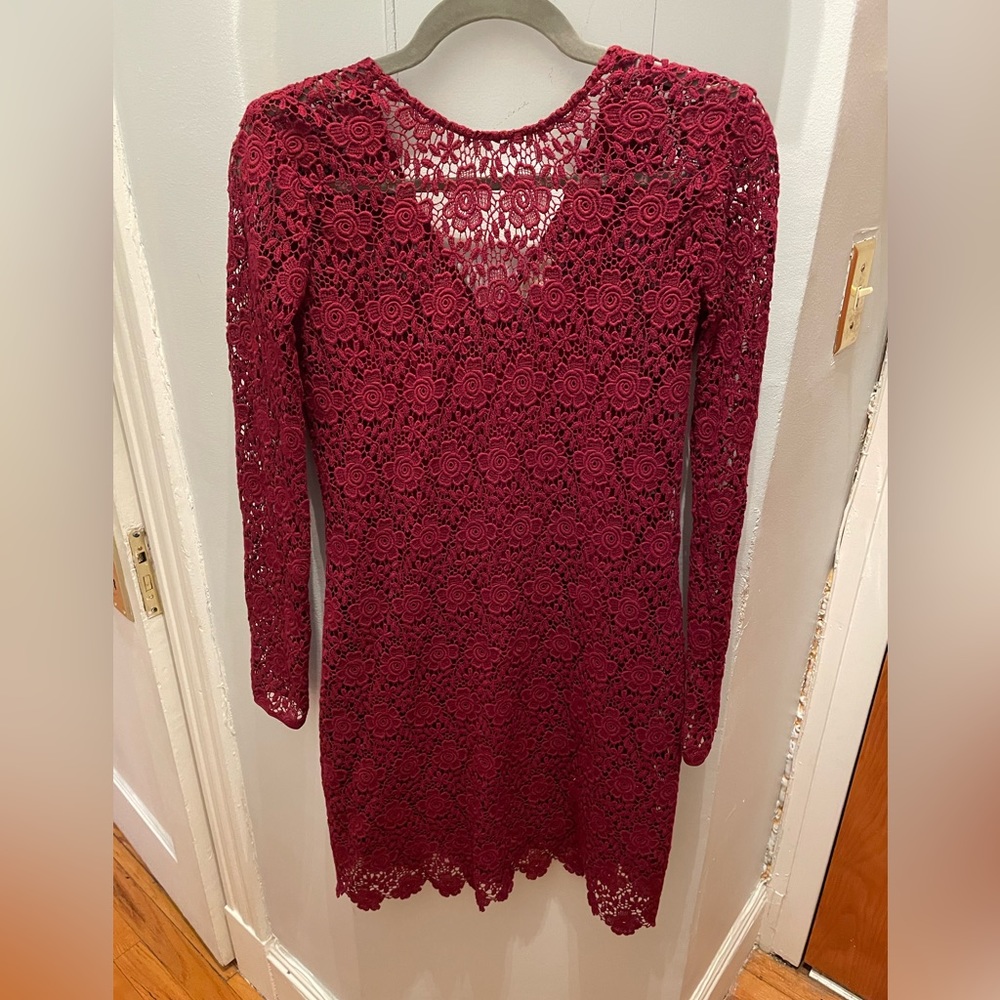 Burgundy Shoshanna lace dress